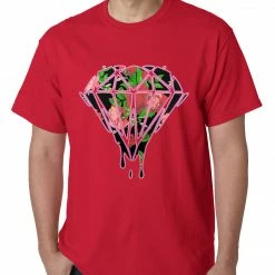 Bewild Cool Funny & Offensive Roses Dripping Diamond Mens T-shirt
