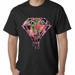 Bewild Cool Funny & Offensive Roses Dripping Diamond Mens T-shirt