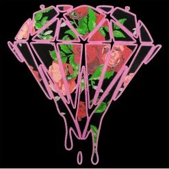 Bewild Cool Funny & Offensive Roses Dripping Diamond Mens T-shirt