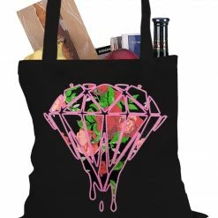 Bewild Roses Dripping Diamond Tote Bag Cool Funny & Offensive