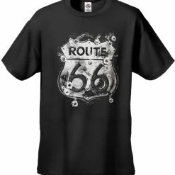 Bewild Route 66 Sign With Bullet Holes Men's T-Shirt