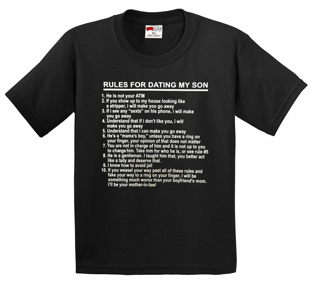 Bewild Cool Funny & Offensive Rules For Dating My Son Men's T-Shirt 5 Bewild Cool Funny & Offensive Rules For Dating My Son Men's T-Shirt