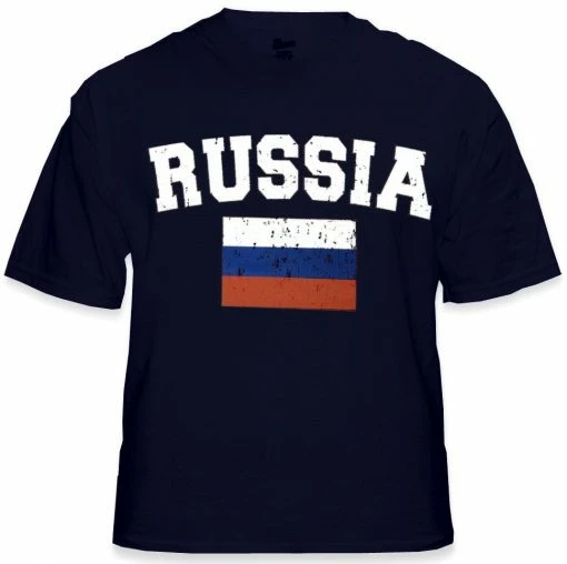 Bewild Russia Vintage Flag International Mens T-Shirt