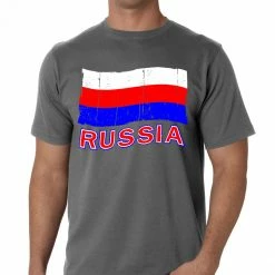 Bewild Nationality & Ethnic Russia Vintage Flag Men's T-Shirt