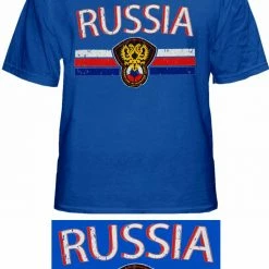 Bewild Russia Vintage Shield International Mens T-Shirt Nationality & Ethnic