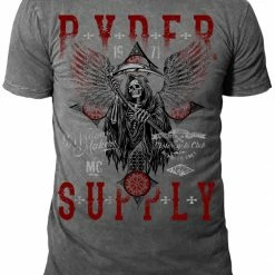 Bewild Ryder Supply Clothing - Cross Mens T-shirt (Charcoal Grey)