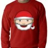 Bewild Holiday Prints Santa Emoji Adult Crewneck