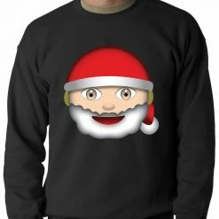 Bewild Holiday Prints Santa Emoji Adult Crewneck