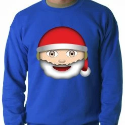 Bewild Holiday Prints Santa Emoji Adult Crewneck