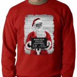 Bewild Santa Mug Shot Funny Adult Crewneck Holiday Prints