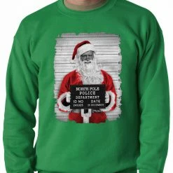 Bewild Santa Mug Shot Funny Adult Crewneck Holiday Prints