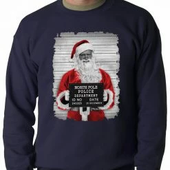 Bewild Santa Mug Shot Funny Adult Crewneck Holiday Prints