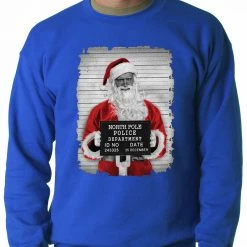 Bewild Santa Mug Shot Funny Adult Crewneck Holiday Prints