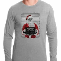 Bewild Santa Mug Shot Funny Thermal Shirt 8 Bewild Santa Mug Shot Funny Thermal Shirt