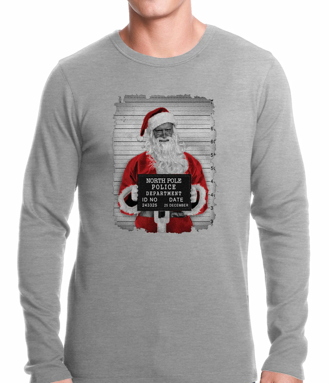 Bewild Santa Mug Shot Funny Thermal Shirt 5 Bewild Santa Mug Shot Funny Thermal Shirt