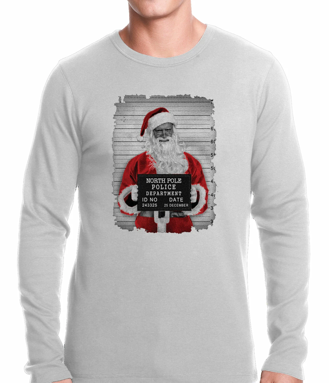 Bewild Santa Mug Shot Funny Thermal Shirt 6 Bewild Santa Mug Shot Funny Thermal Shirt