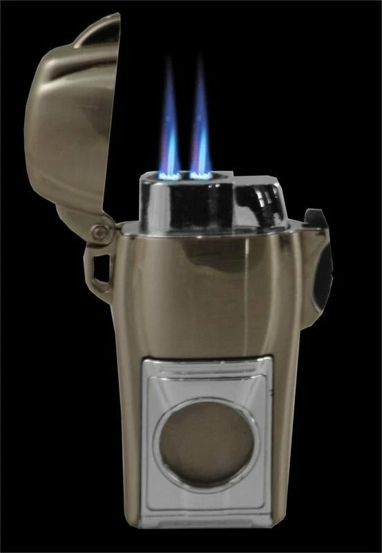 Bewild Saratoga Smoking Club Dual Torch Cigar Lighter With Cutter Lighters 4 Bewild Saratoga Smoking Club Dual Torch Cigar Lighter With Cutter Lighters