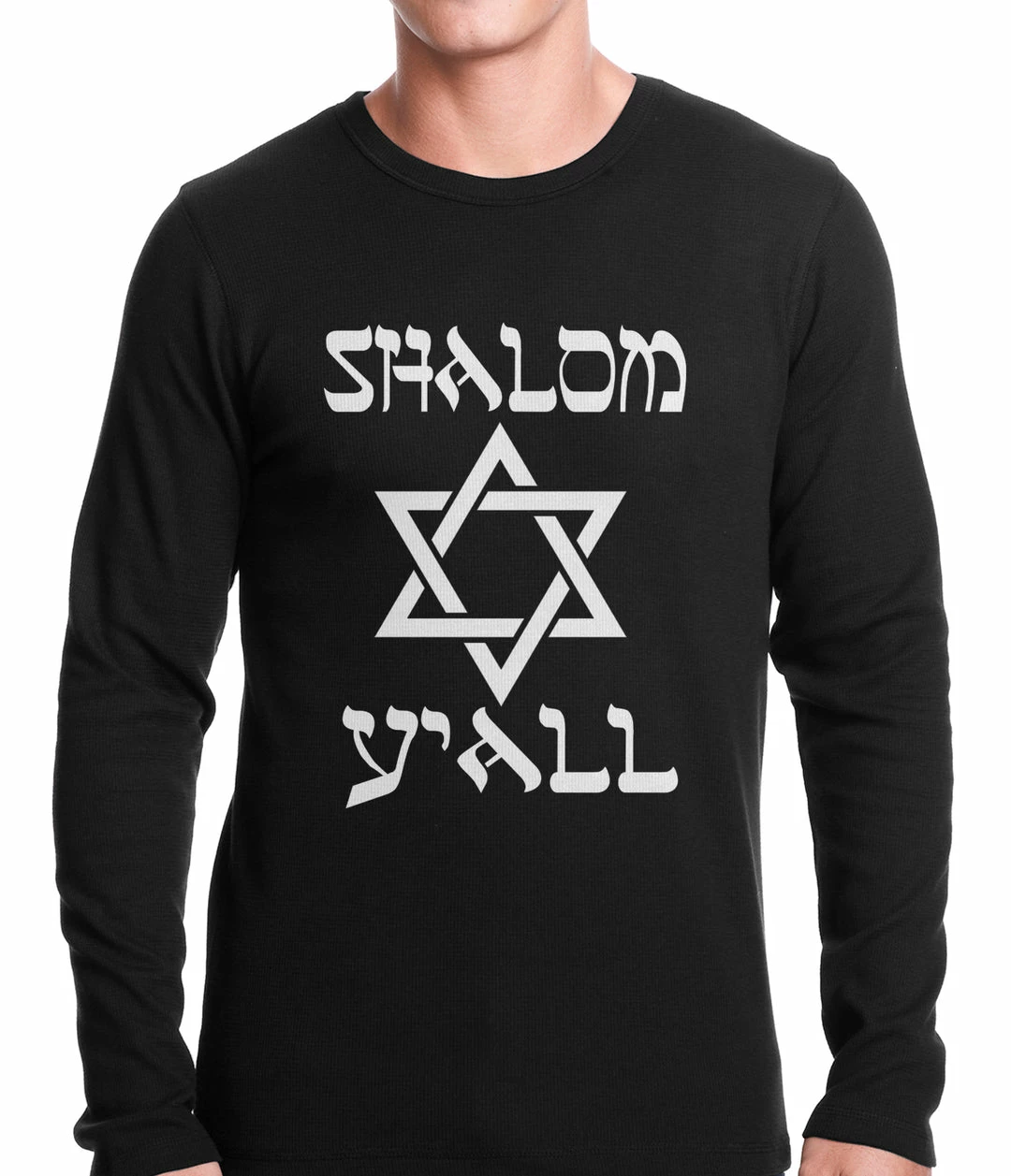 Bewild Holiday Prints Shalom Y'all Thermal Shirt 3 Bewild Holiday Prints Shalom Y'all Thermal Shirt