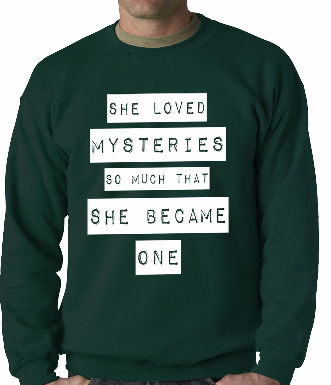 Bewild She Loved Mysteries So Much, She Became One Adult Crewneck Cool Funny & Offensive 4 Bewild She Loved Mysteries So Much, She Became One Adult Crewneck Cool Funny & Offensive