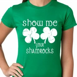 Bewild Show Me Your Shamrocks St. Patrick's Day Girls Shirts