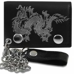 Bewild Silver Dragon Genuine Leather Chain Wallet Wallets & Chains