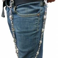Bewild Silver Skull Of Death Jean And Wallet Chain