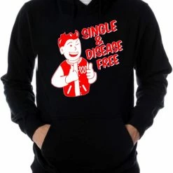 Bewild Men's T-Shirts Single & Disease Free Hoodie