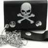 Bewild Skull & Cross Bones Genuine Leather Wallet Wallets & Chains