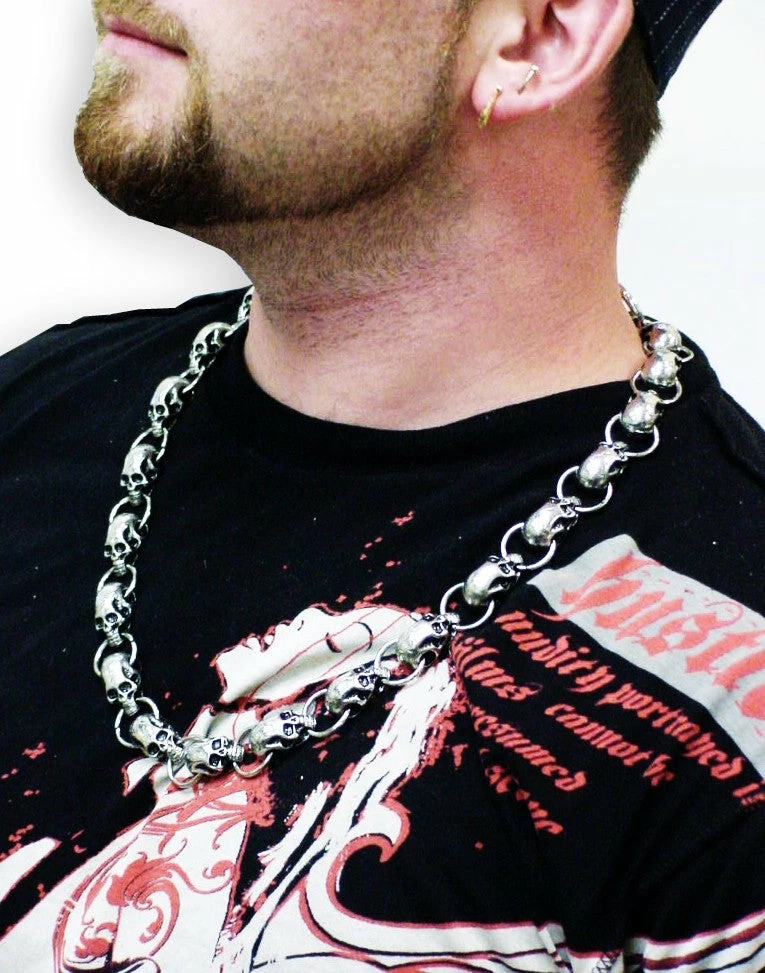 Bewild Skull Pile Chain Of Skulls 30 Inch Jean Chain 5 Bewild Skull Pile Chain Of Skulls 30 Inch Jean Chain