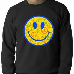 Bewild Cool Funny & Offensive Smiley Face Peace Signs All Over Crewneck Sweatshirt