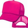 Bewild Brimmed Hats Solid Neon Pink Trucker Hat