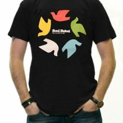 Bewild Soul Rebel Dove Wheel T-Shirt (Black, XL)
