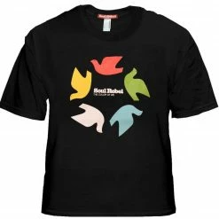 Bewild Soul Rebel Dove Wheel T-Shirt (Black, XL)