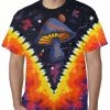 Bewild Liquid Blue Space Mushrooms Tie Dye T-shirt