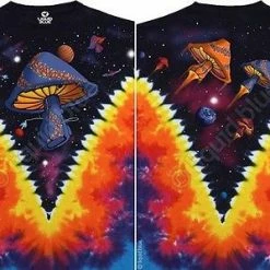 Bewild Liquid Blue Space Mushrooms Tie Dye T-shirt
