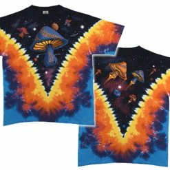 Bewild Liquid Blue Space Mushrooms Tie Dye T-shirt