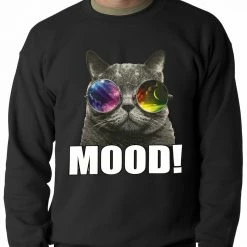 Bewild Cool Funny & Offensive Spaced Mood Cat Adult Crewneck