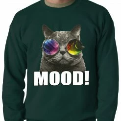 Bewild Cool Funny & Offensive Spaced Mood Cat Adult Crewneck
