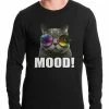 Bewild Cool Funny & Offensive Spaced Mood Cat Thermal Shirt