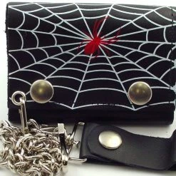 Bewild Wallets & Chains Spider Web Genuine Leather Chain Wallet
