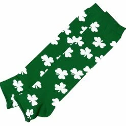 Bewild Accessories St. Patrick’s Day All Over Shamrocks Leg Warmers (Green With White Shamrocks)