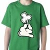 Bewild Kid's T-Shirts St. Patrick's Day Cartoon Hand Holding Shamrock Kids T-shirt