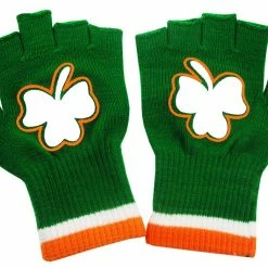 Bewild St. Patrick's Day Fingerless Shamrock Gloves (Pair) Accessories
