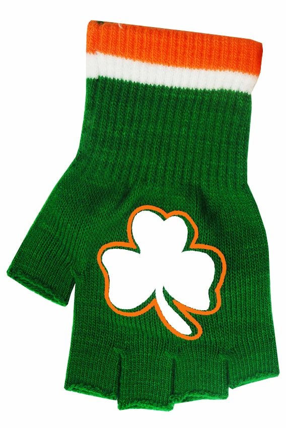Bewild St. Patrick's Day Fingerless Shamrock Gloves (Pair) Accessories 6 Bewild St. Patrick's Day Fingerless Shamrock Gloves (Pair) Accessories