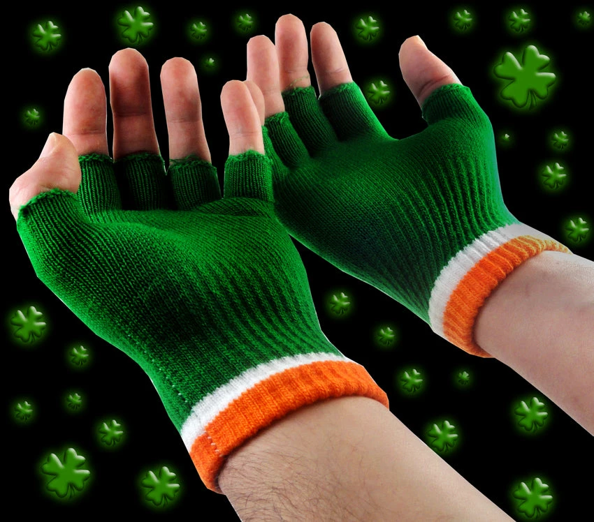 Bewild St. Patrick's Day Fingerless Shamrock Gloves (Pair) Accessories 8 Bewild St. Patrick's Day Fingerless Shamrock Gloves (Pair) Accessories