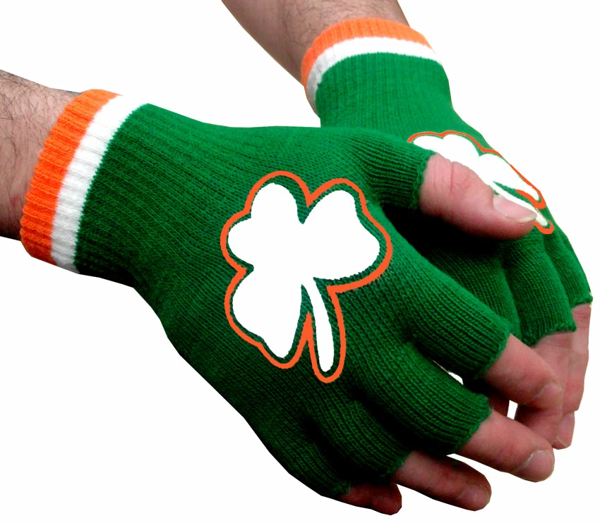 Bewild St. Patrick's Day Fingerless Shamrock Gloves (Pair) Accessories 9 Bewild St. Patrick's Day Fingerless Shamrock Gloves (Pair) Accessories