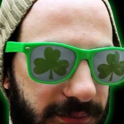 Bewild St. Patrick's Day Green Wayfarer Shamrock Sunglasses