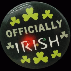 Bewild Accessories St Patrick's Day Officially Irish Light Up LED Pin