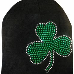 Bewild St. Patrick's Day Rhinestone Shamrock Beanie Beanies & Headspins