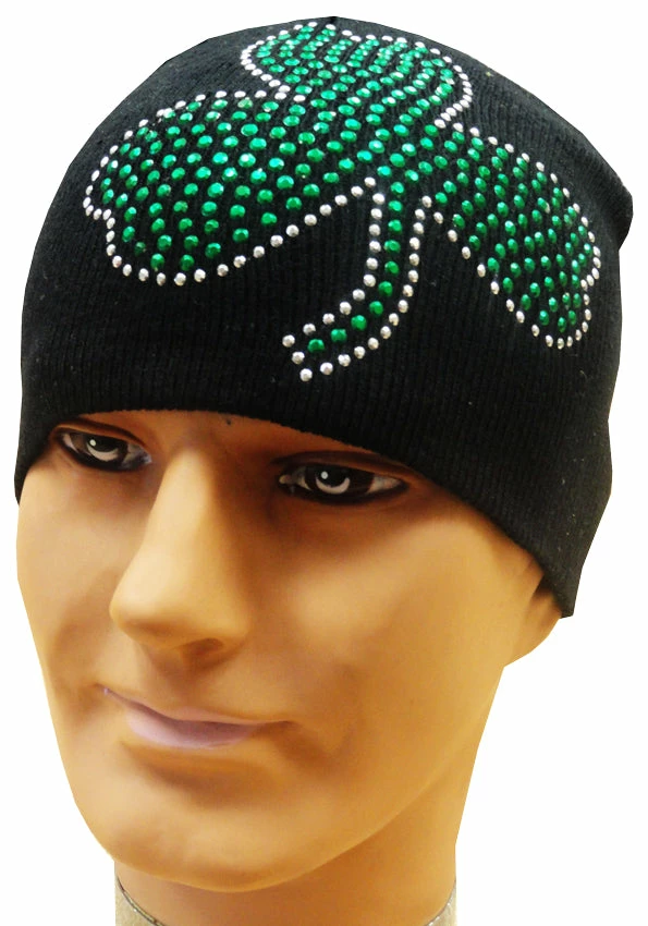 Bewild St. Patrick's Day Rhinestone Shamrock Beanie Beanies & Headspins 6 Bewild St. Patrick's Day Rhinestone Shamrock Beanie Beanies & Headspins